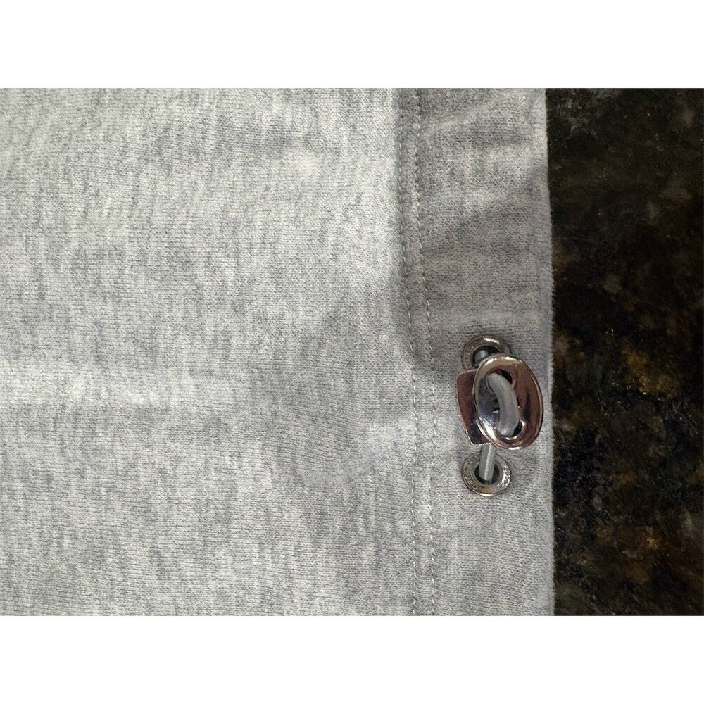 Calvin Klein Sweatshirt Womens L Heather Gray 1/4 Zip Mock Neck Cropped - Picture 9 of 10
